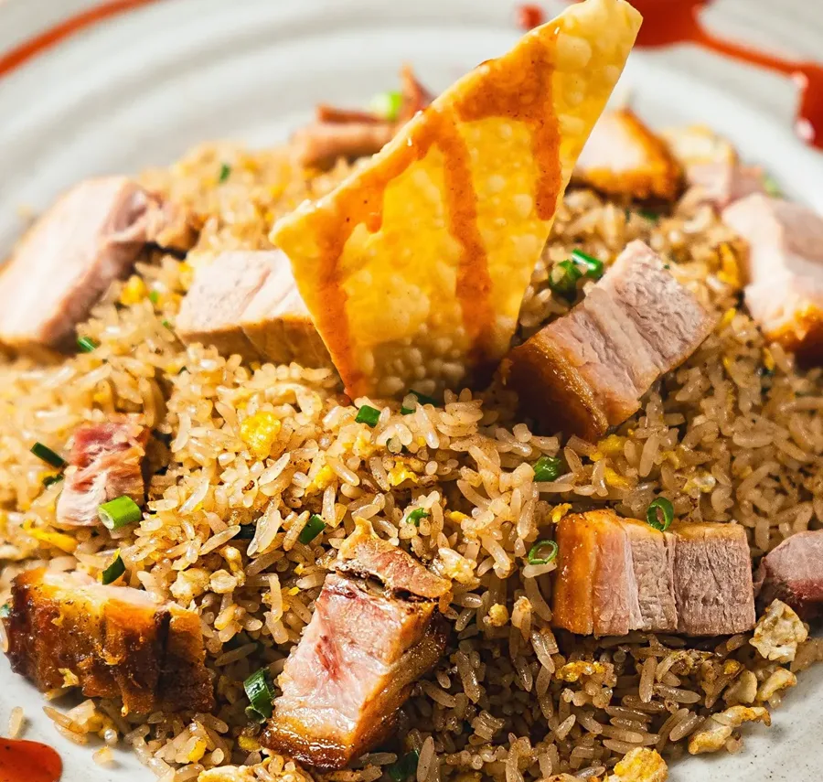 Chaufa de panceta de cerdo